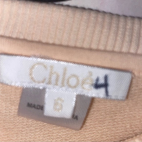 Chloé Girls Logo Light Pink Sweatshirt Dress - Picture 3 of 4